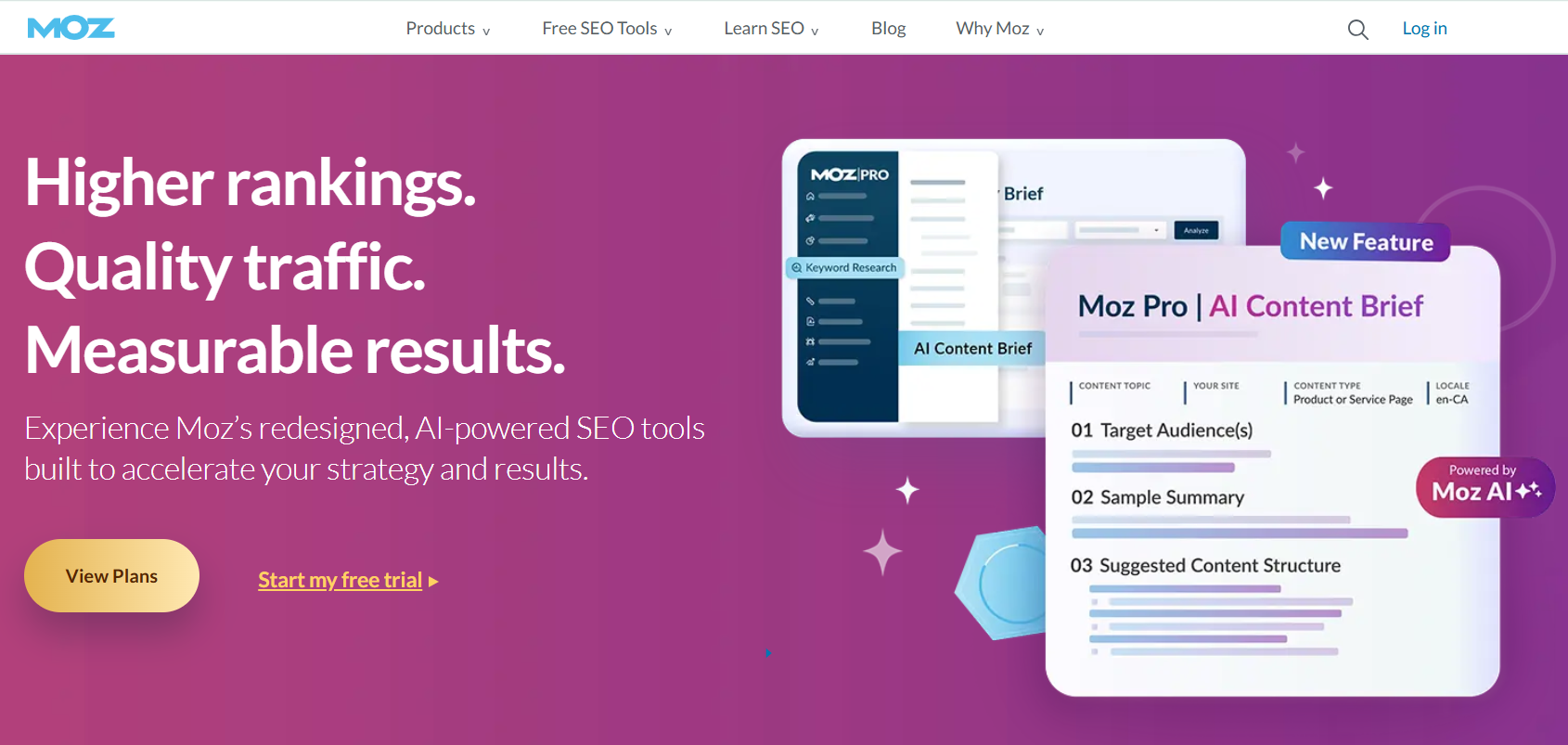 Moz homepage
