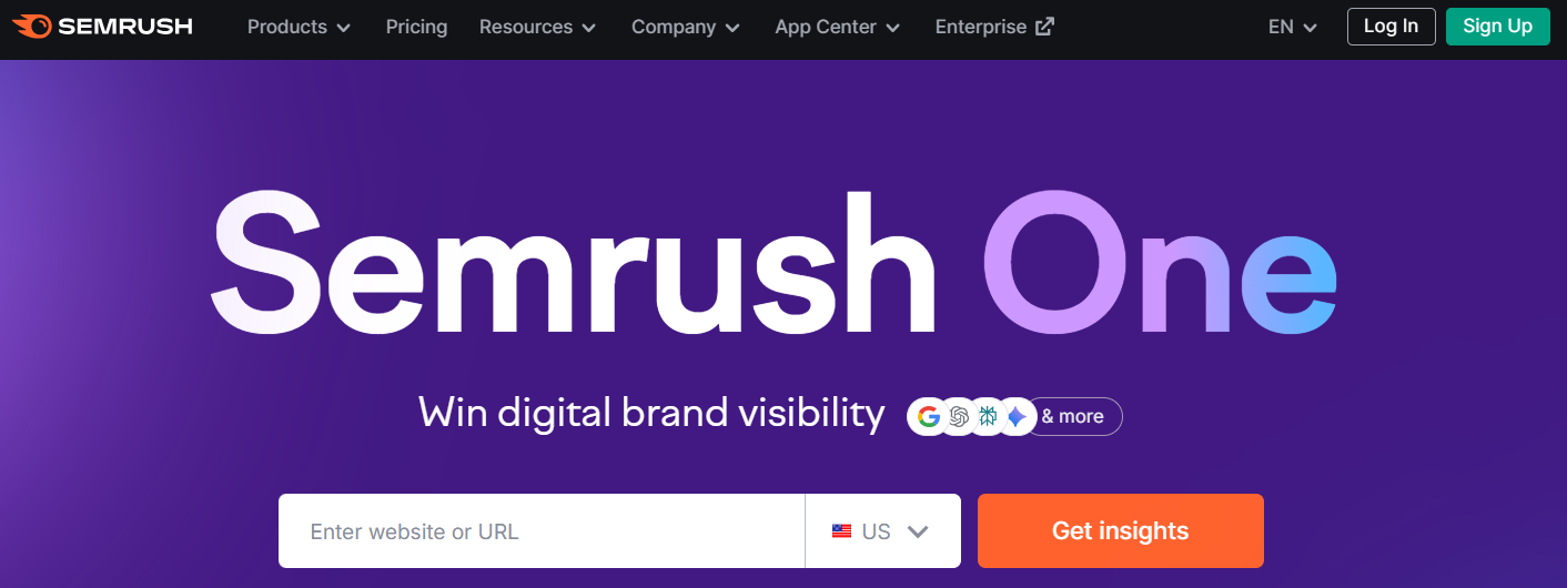 Semrush homepage